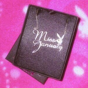 Playboy Playmate Gold Necklace- Miss January Playmate Of The Month RARE SILVER